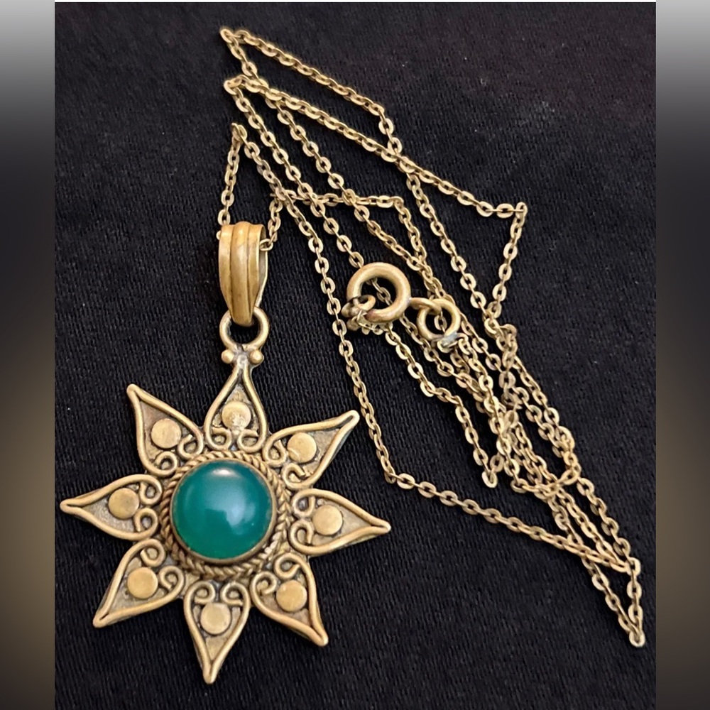 Brass Sun pendant necklace